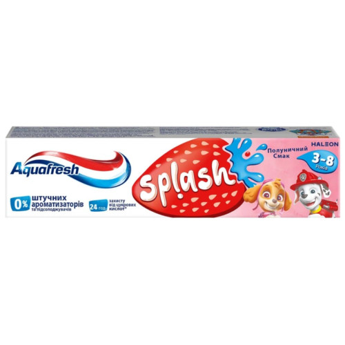Зубна паста для дітей Aquafresh Splash, полуничний смак, 50 мл